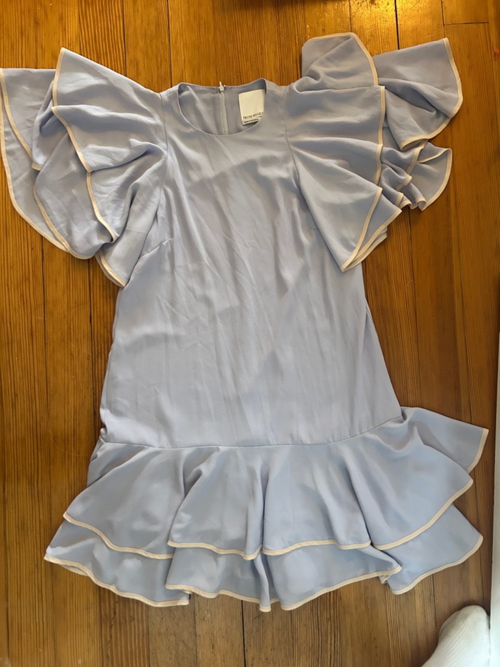 Light Blue Ruffle Sleeve Mini Dress
